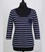 MAYFLOWER DARCY1 - Tee-shirt manches 3/4 marine à rayures blanches : le chic marin stretch-3