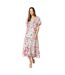 Robe mi-longue femme blanc / rose / vert Dorothy Perkins