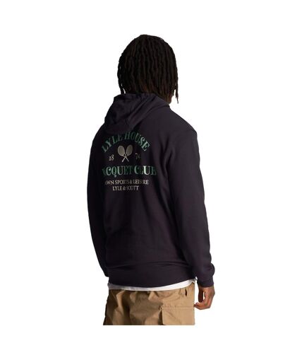 Mens racquet club graphic print hoodie dark navy Lyle & Scott