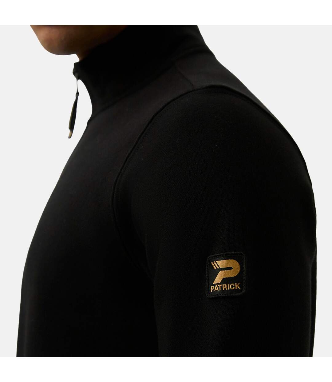 Mens Harlem Quarter Zip Top Black Patrick-4