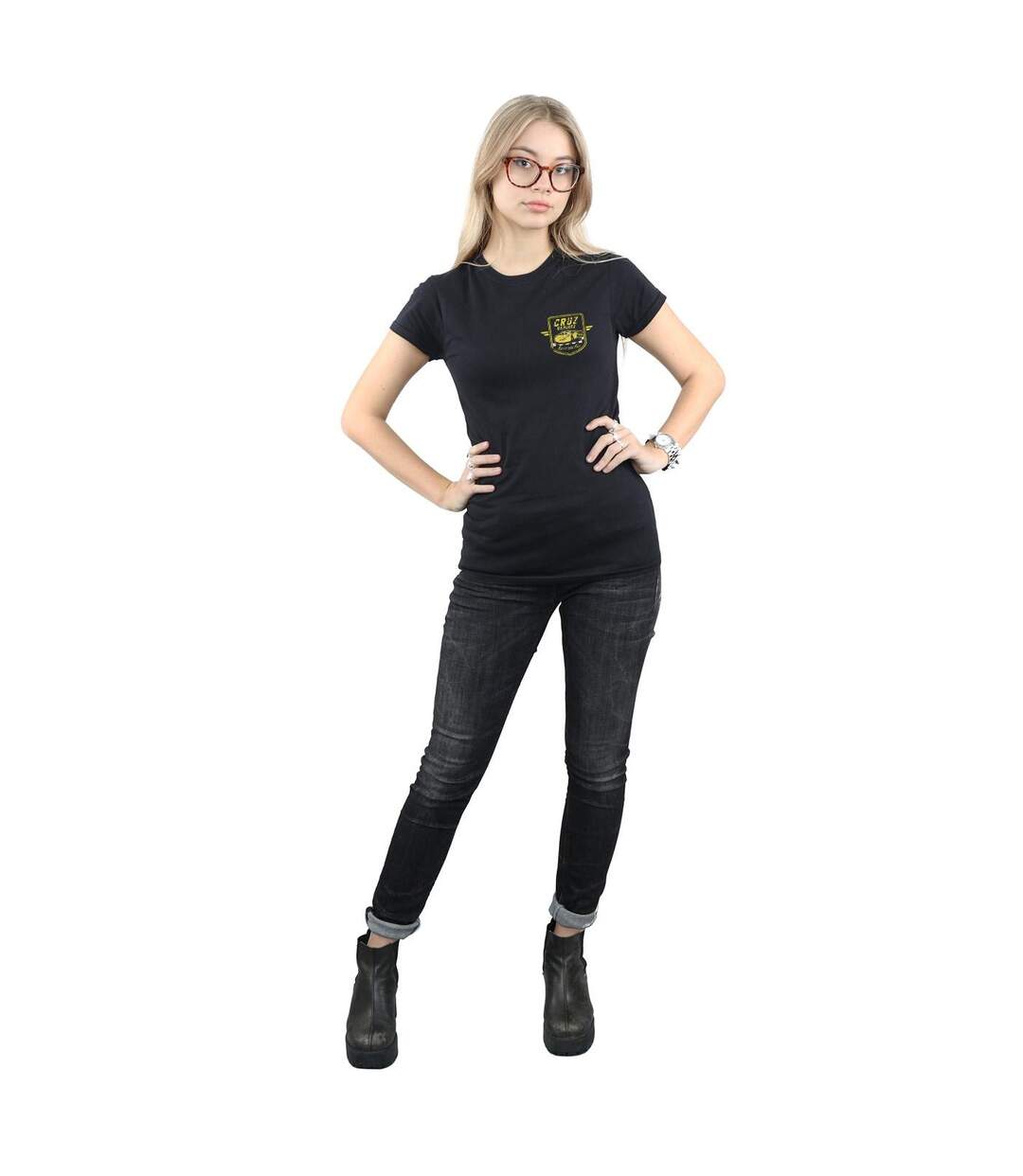 Disney - T-shirt CARS CRUZ RAMIREZ FAUX POCKET LOGO - Femme (Noir) - UTBI13737-4