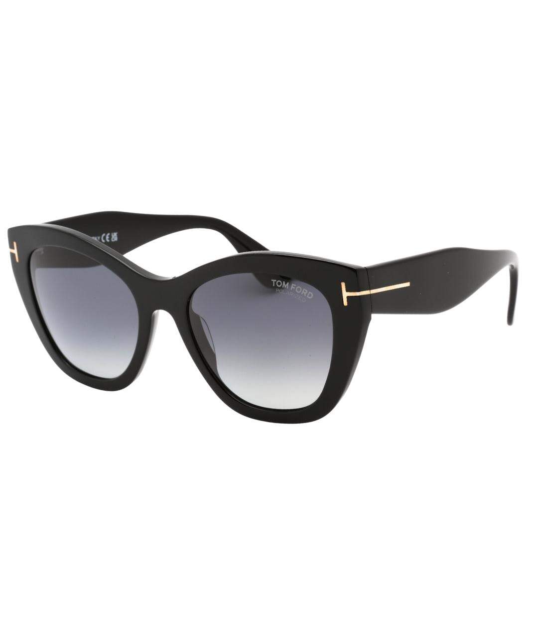 Womens/ladies Cara Smoke Polarised Sunglasses One Size Shiny Black Tom Ford-2