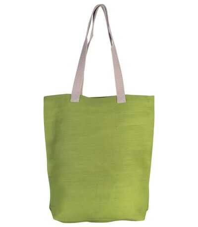 sac shopping en toile de jute - KI0229 - vert lime