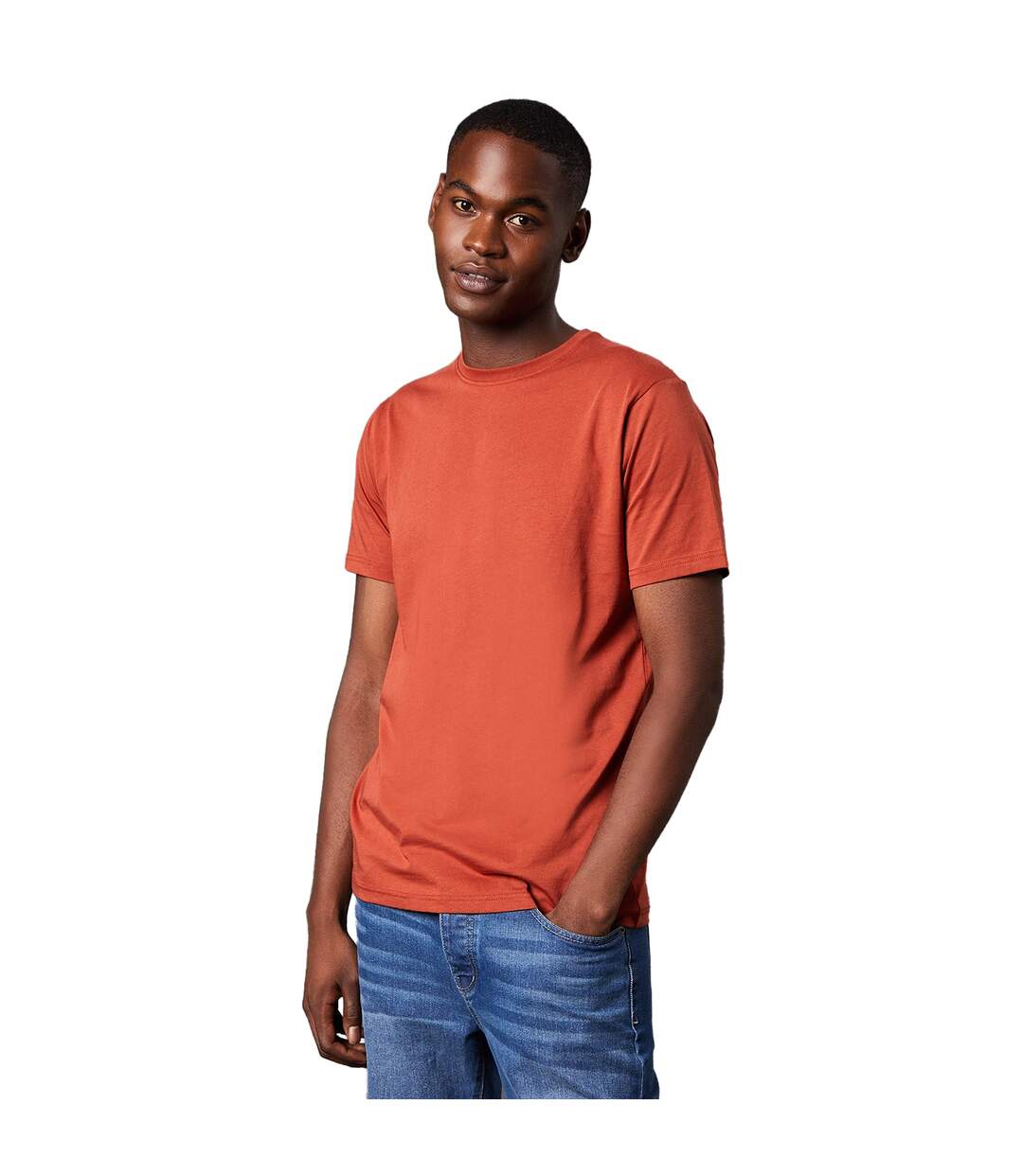 Mens cotton crew neck t-shirt rust Maine