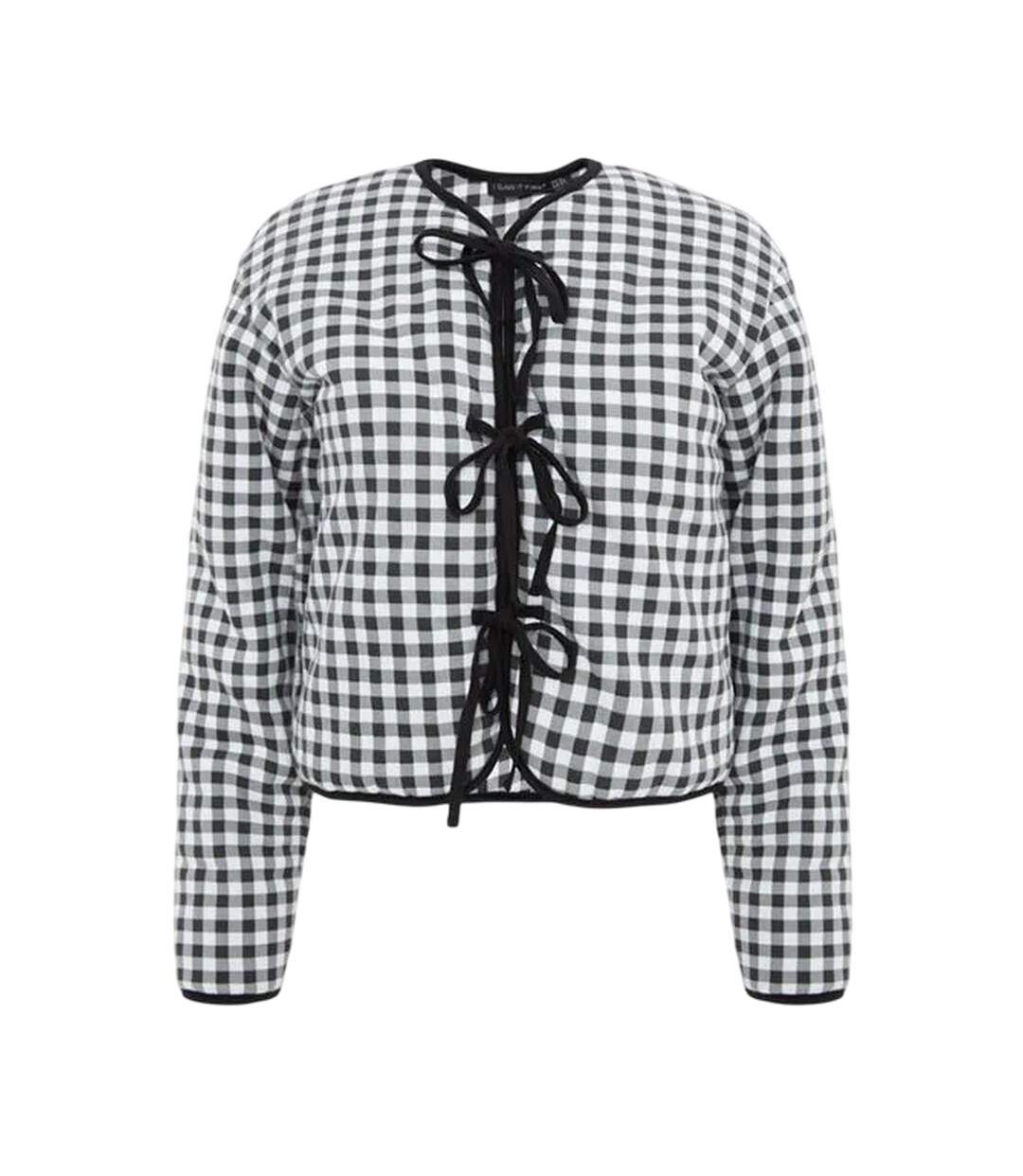 Womens/ladies Gingham Jacket Monochrome I Saw It First-2