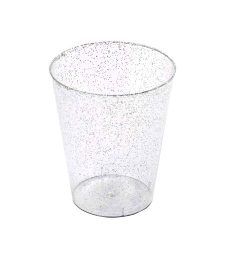 Lot de 20 Verres en Plastique Réutilisable Paillettes 20cl Argent