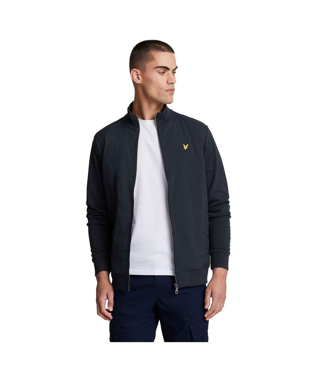 Mens baffled stitching track jacket dark navy Lyle & Scott