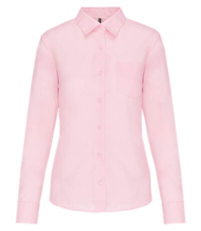 Chemise popeline manches longues - Femme - K549 - rose pâle