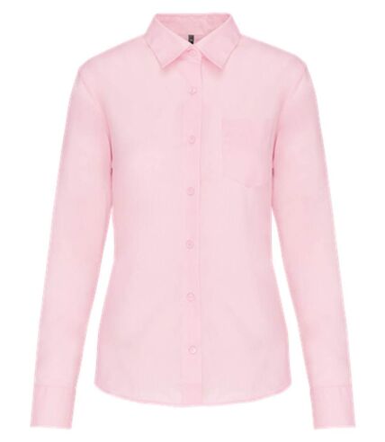 Chemise popeline manches longues - Femme - K549 - rose pâle