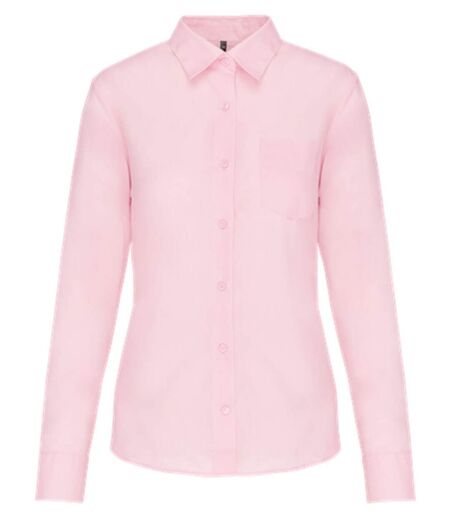 Chemise popeline manches longues - Femme - K549 - rose pâle