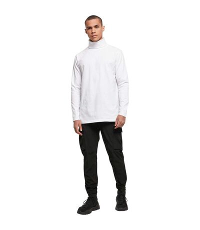 Build Your Brand Mens Turtle Neck Long-Sleeved T-Shirt (White) - UTRW8444