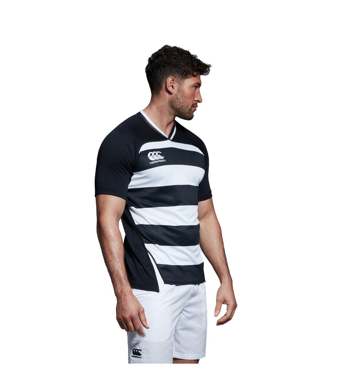 Mens Evader Hooped Vapodri Jersey Navy Canterbury-1