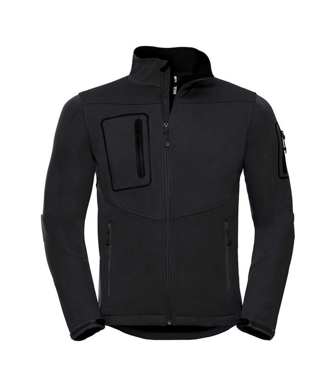 Mens Sports Soft Shell Jacket Black Russell-1