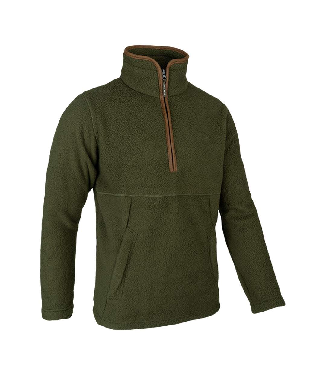 Mens Sherpa Fleece Quarter Zip Fleece Olive Jack Pyke-4