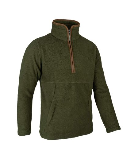 Mens Sherpa Fleece Quarter Zip Fleece Olive Jack Pyke
