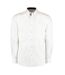 Kustom Kit Mens Premium Contrast Oxford Long-Sleeved Shirt (White/Mid Blue)
