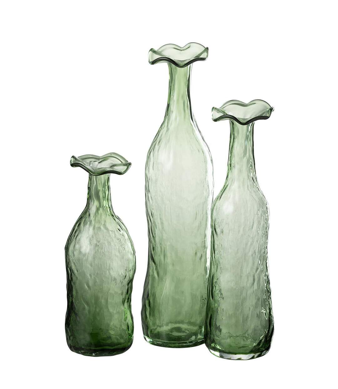 Vase Design en Verre Eclosion 33cm Vert-2