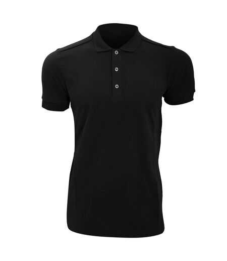 Russell Mens Stretch Short Sleeve Polo Shirt (Black)