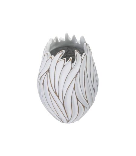 Vase Design en Relief Honduras 41cm Blanc