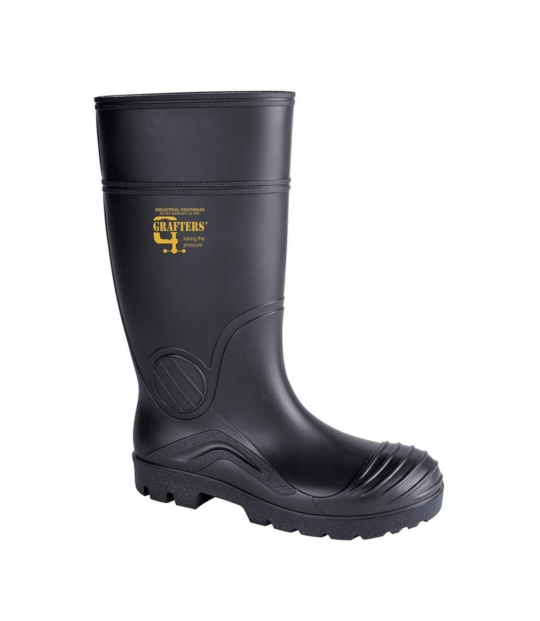 Womens pvc safety waterproof boot black Grafters-1