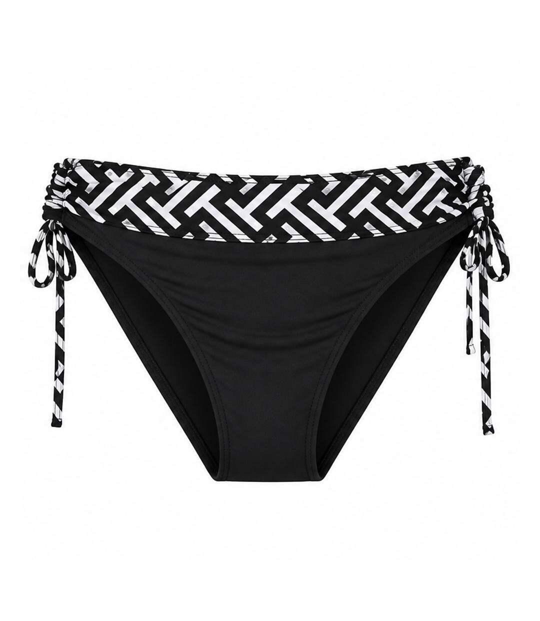 Bas de maillot de bain noir/blanc grain de sable rita-1