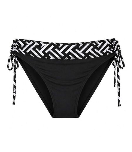 Bas de maillot de bain noir/blanc grain de sable rita