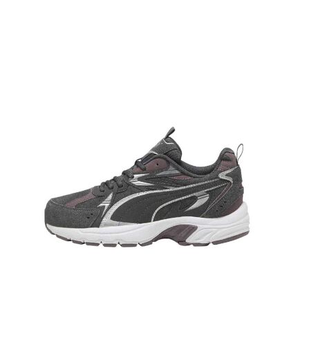 Mens Milenio Tech Leather Low Trainers Slate White Puma