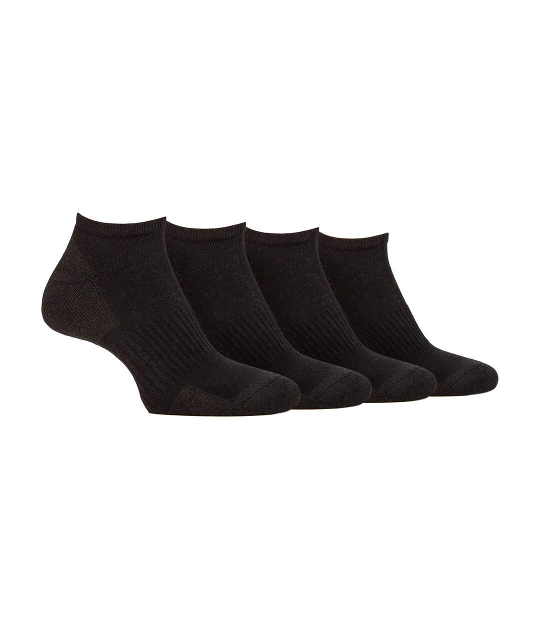 Men's Breathable Cushioned Low Cut Trainer Socks - Pack of 4-1