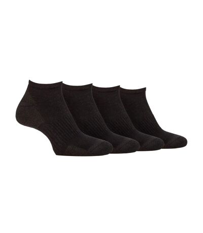 Men's Breathable Cushioned Low Cut Trainer Socks - Pack of 4