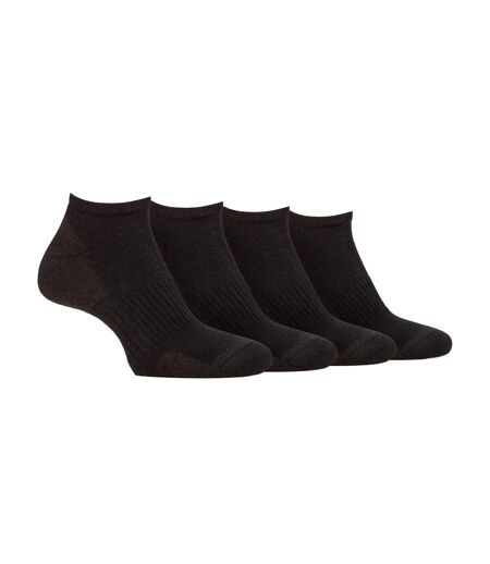 Men's Breathable Cushioned Low Cut Trainer Socks - Pack of 4