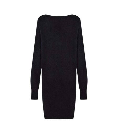 Womens/ladies Knitted Turtle Neck Sweater Dress Black Pieces