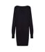 Womens/ladies Knitted Turtle Neck Sweater Dress Black Pieces-3