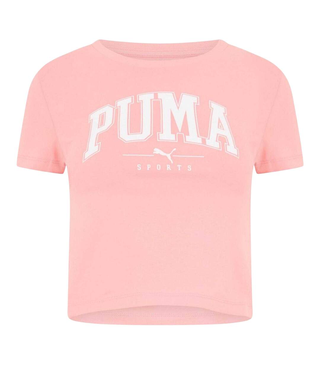 Womens/ladies Squad Cropped T-shirt Pink Puma-1