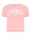 Womens/ladies Squad Cropped T-shirt Pink Puma-1