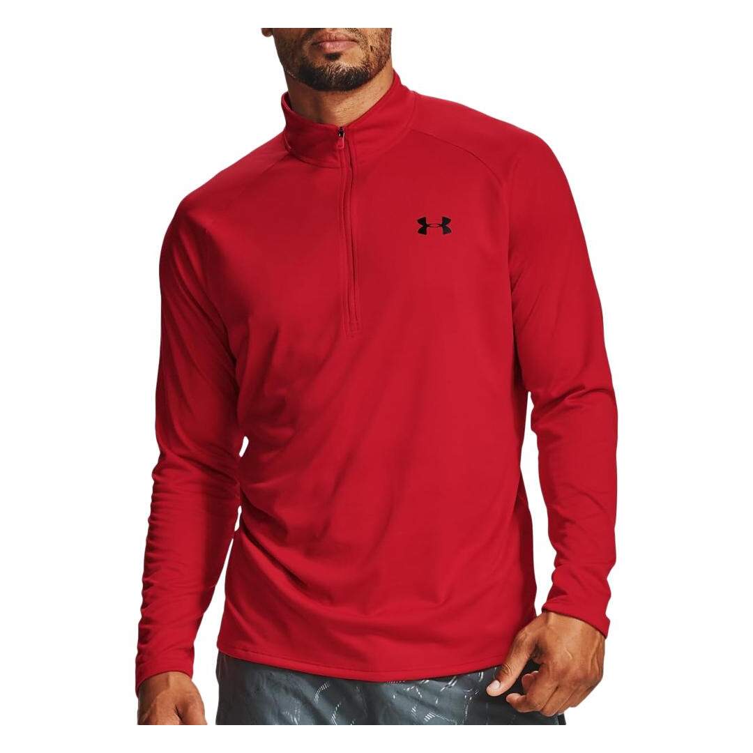 Sweat 1/2 zip Rouge Homme Under Armour Tech 2.0 - L-1