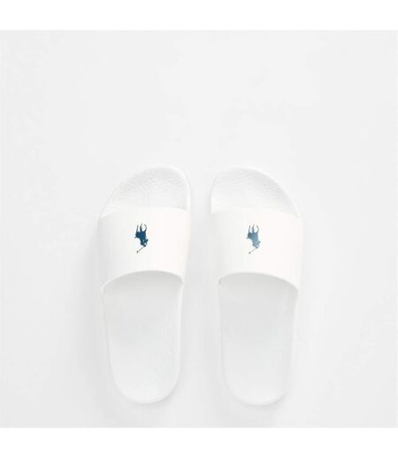 Mens Polo Tpu Slides White Navy Off White Navy Ralph Lauren