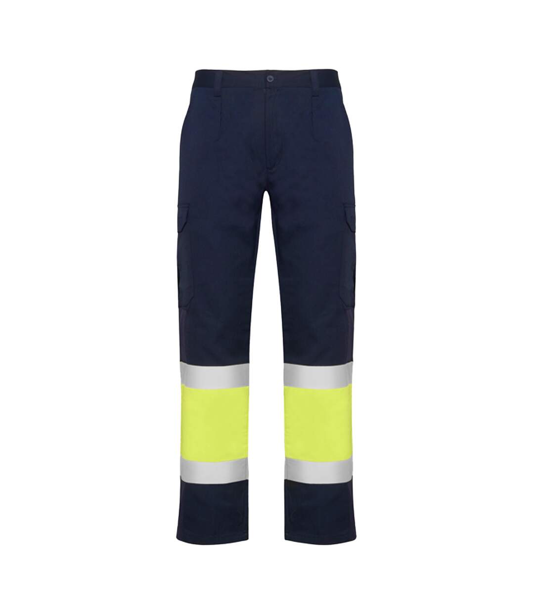 Pantalon Naos Homme Bleu Marine Jaune Fluo Roly Workwear-1