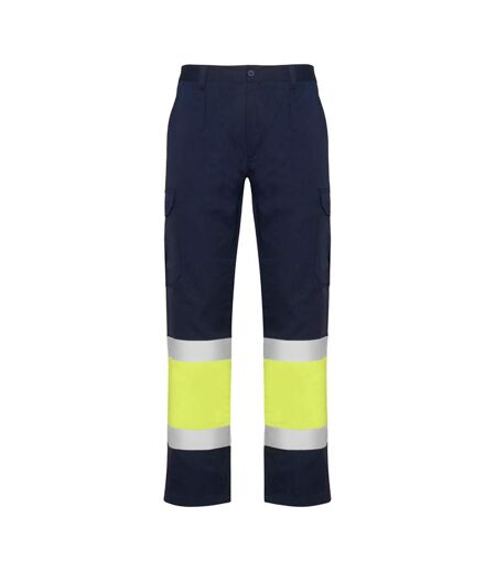 Pantalon Naos Homme Bleu Marine Jaune Fluo Roly Workwear