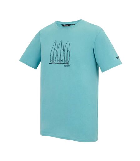 T-shirt Motif/style Planche De Surf Cline Homme Bleu Clair Regatta