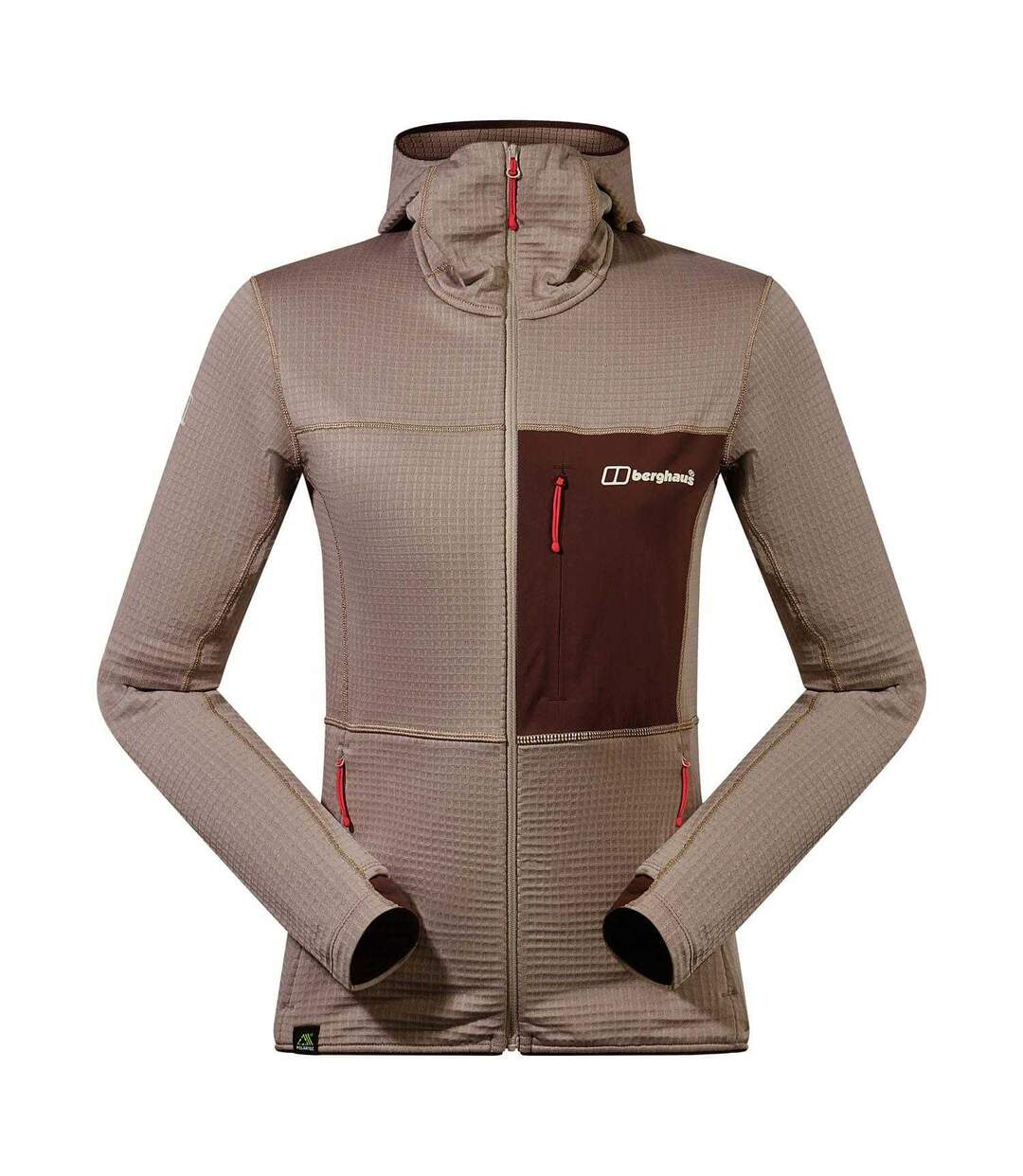 Unisex Adult Ridge Hiker Hooded Jacket Taupe Berghaus-2