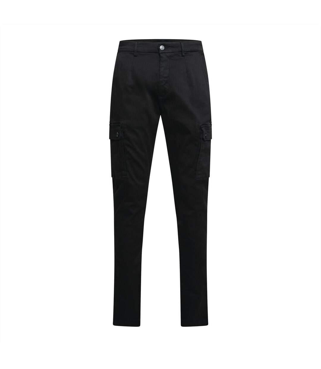 Mens Cotton Denim Slim Cargo Trousers Black Replay-2