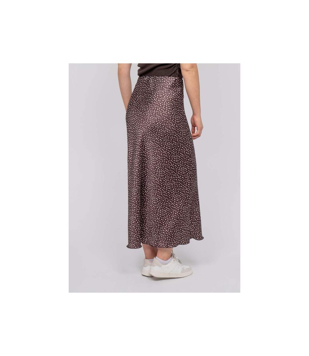 Jupe longue satin motif pois XORIL - Dona X Lisa-2