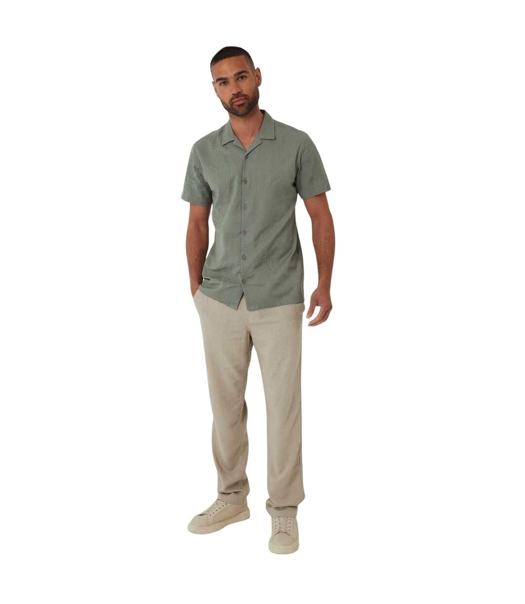 Chemise Maples Homme Taupe Threadbare-1