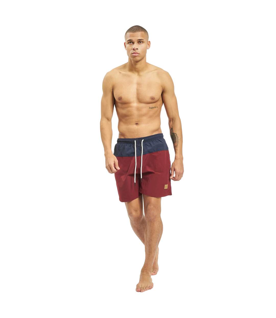 Short De Bain Motif/style Bloc Homme Bleu Marine Bordeaux Urban Classics-1