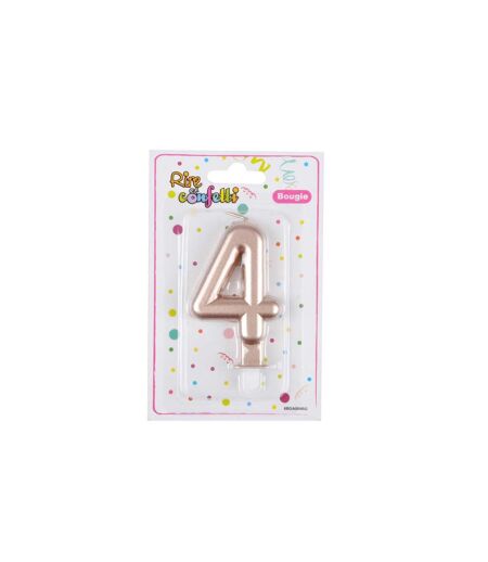 Bougie d'Anniversaire Chiffre 4 7cm Rose Gold