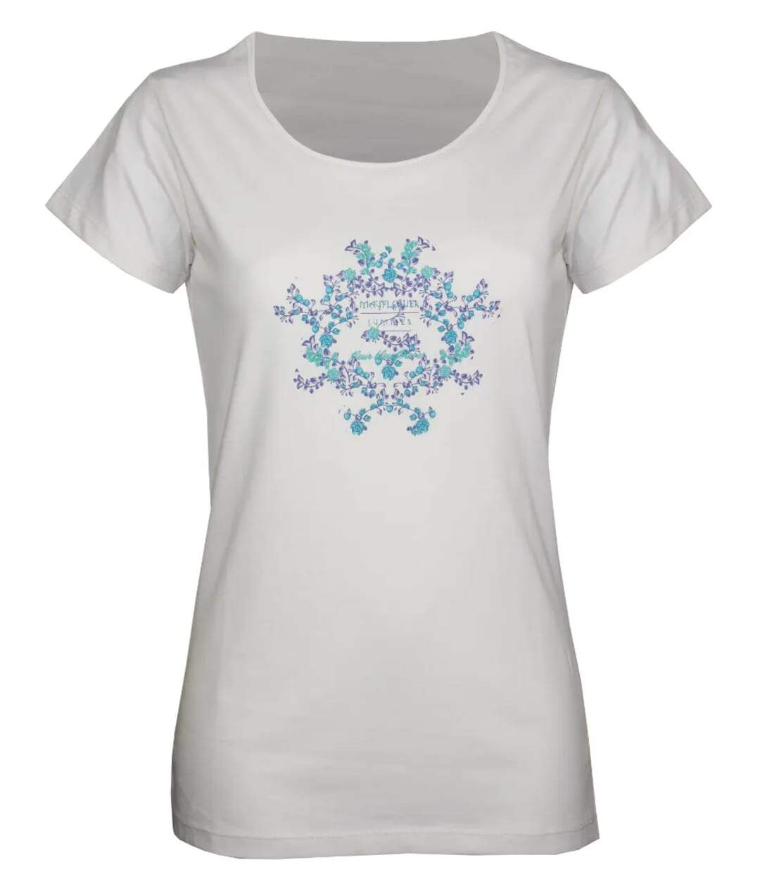 Tee-shirt Mayflower Diapo2 en coton blanc : l'élégance d'une sérigraphie artistique-5