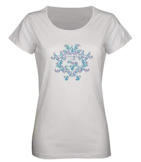 Tee-shirt Mayflower Diapo2 en coton blanc : l'élégance d'une sérigraphie artistique