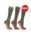 Pack Of 3  Unisex Adult Gingerbread Christmas Boot Socks  Green Red Hy-1