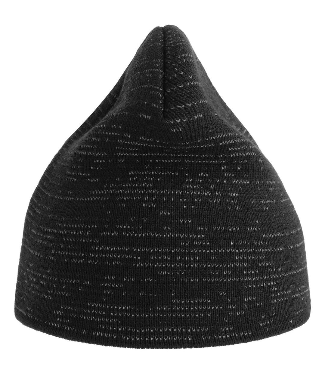 Unisex adult shine reflective recycled short beanie black Atlantis-2