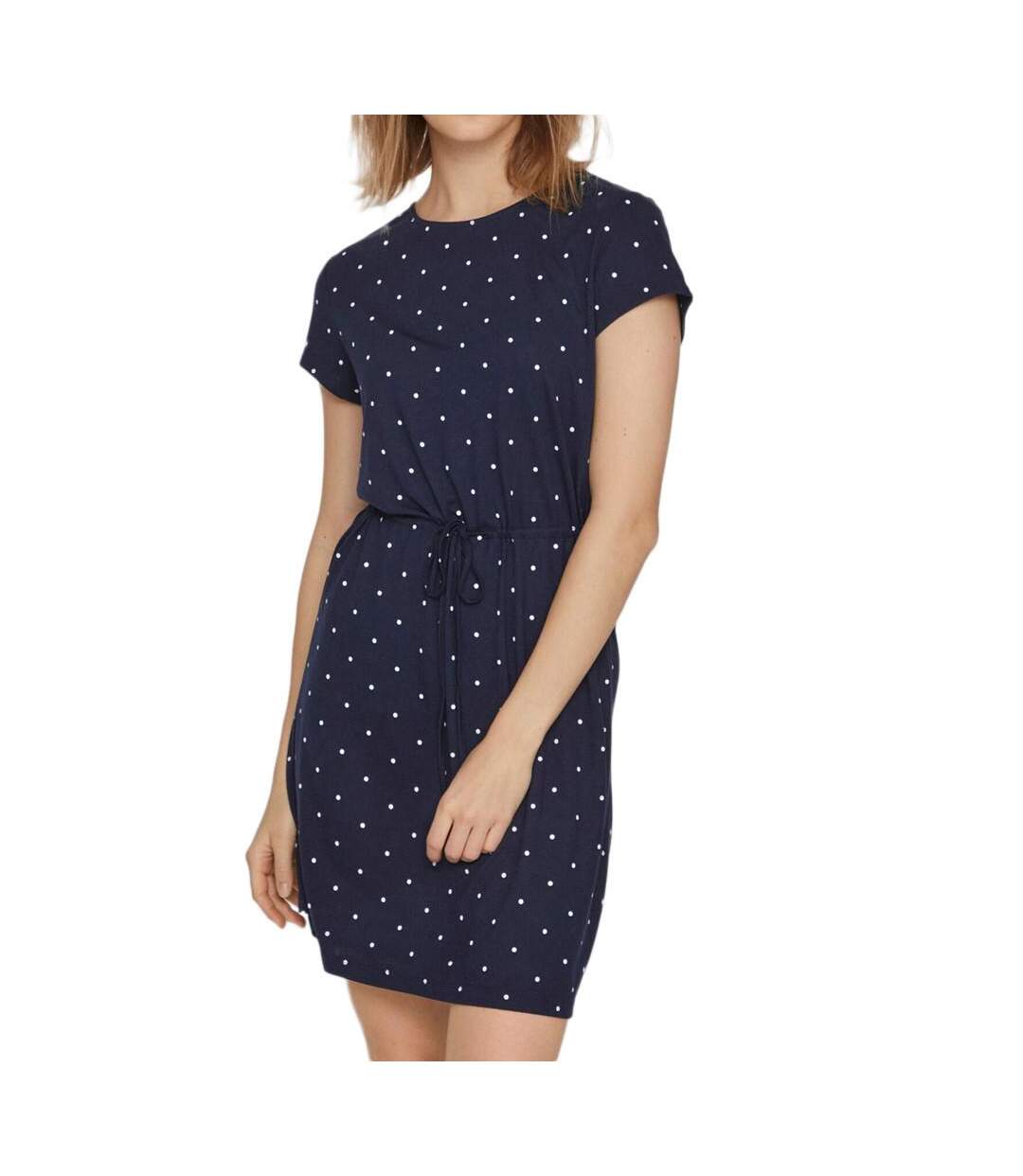 Robe Marine à pois Femme Vila Mooney String - L-1